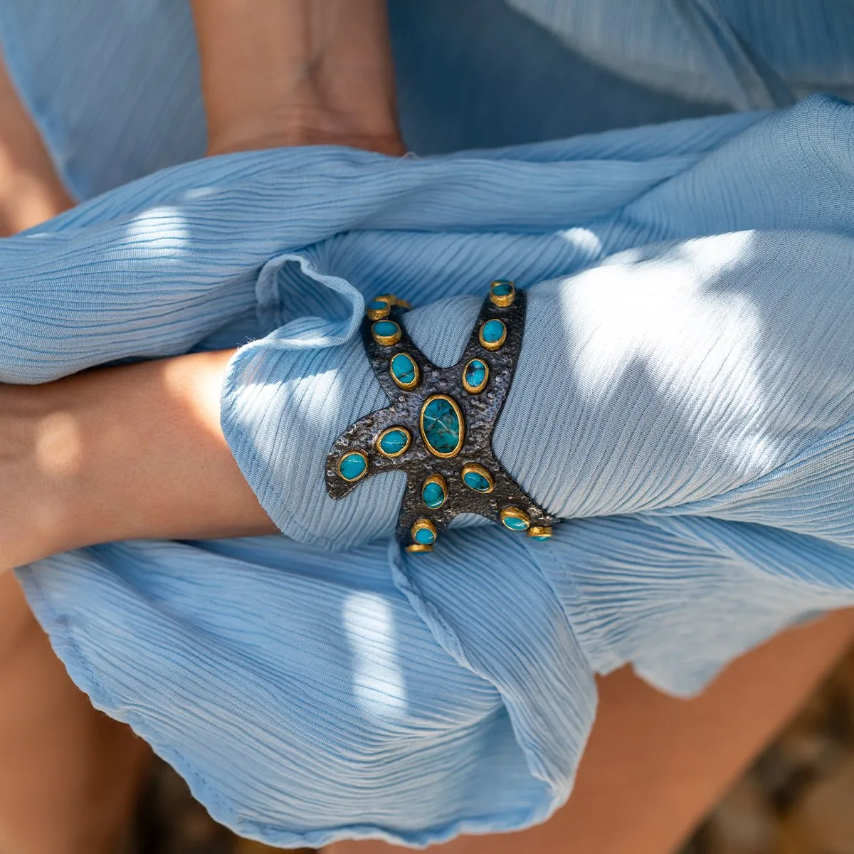 Aqua Stella Turkuaz Altın Bileklik