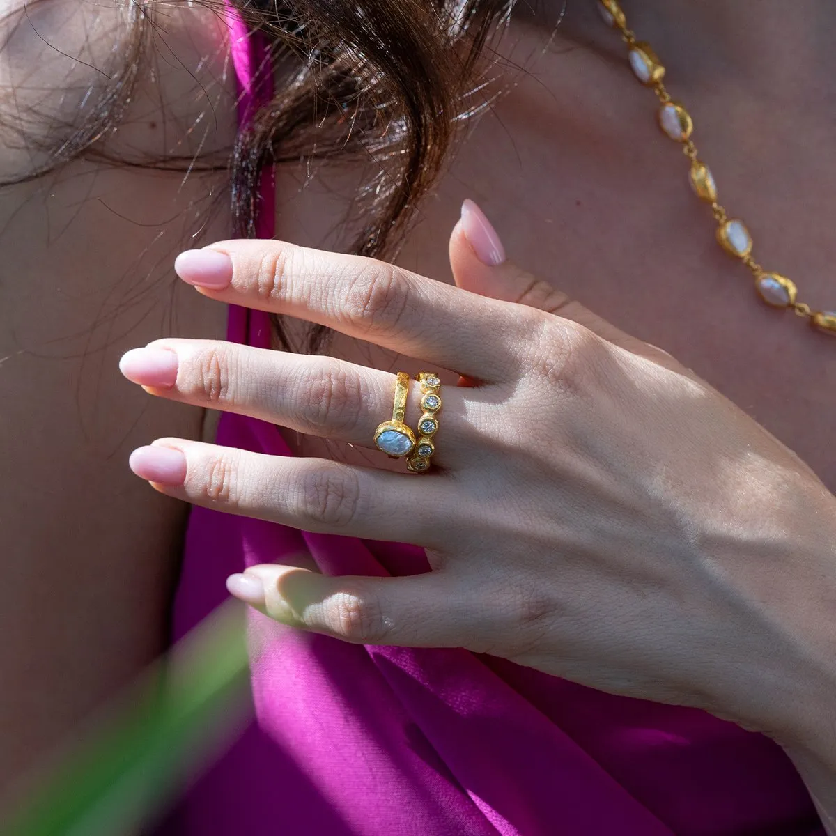 Luna Aura Altın Yüzük Seti